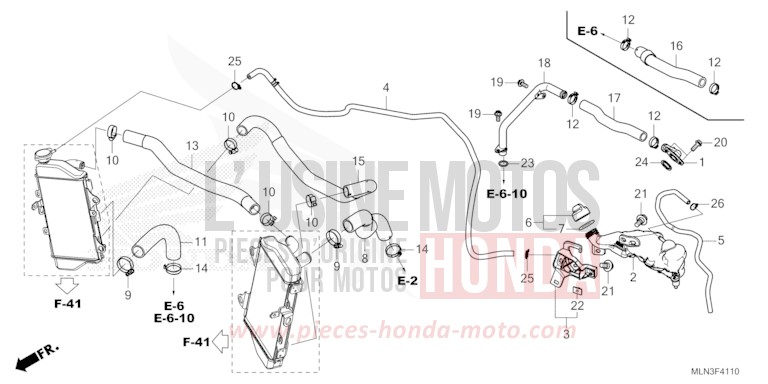 KUEHLERSCHLAUCH/WASSERROHR von Africa Twin Mechanik GRAND PRIX RED (R380B) von 2024